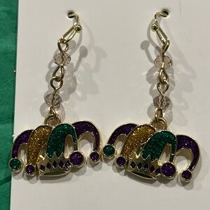 🌻3/$15 Mardi Gras Charm Earrings-NWOT